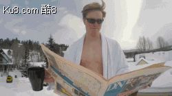 GIF动态图：高难度滑雪